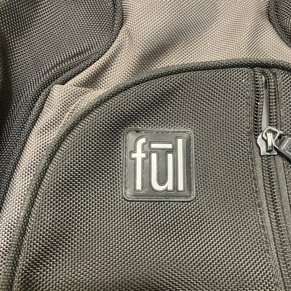 Ful Laptop Backpack Black Charcoal Grey Ballistic Nylon Multi Pocket Tech Bag